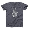 Peace Skeleton Hand Men/Unisex T-Shirt Dark Grey Heather | Funny Shirt from Famous In Real Life