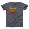 Turkey, Football, Nap Funny Thanksgiving Men/Unisex T-Shirt Dark Grey Heather | Funny Shirt from Famous In Real Life
