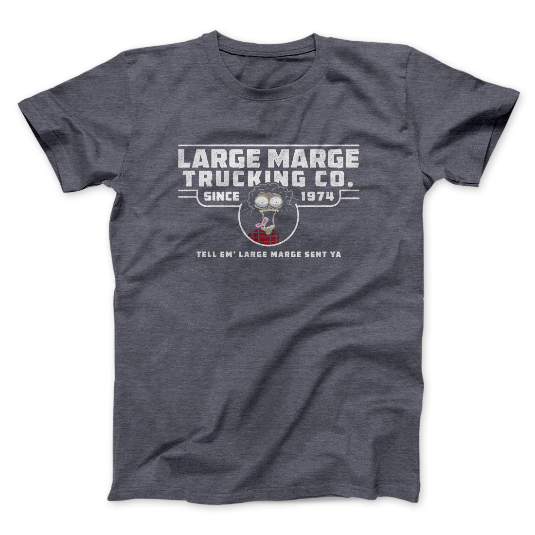 Large Marge Trucking Co Funny Movie Men/Unisex T-Shirt Dark Grey Heather | Funny Shirt from Famous In Real Life
