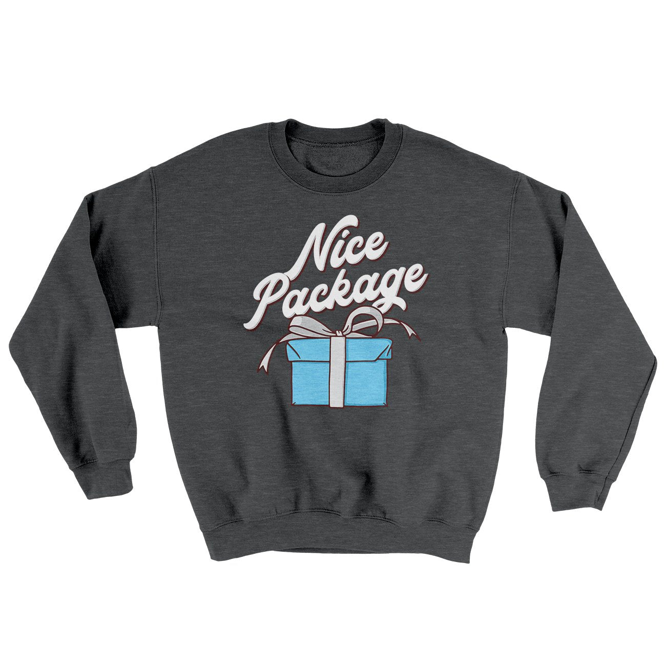 Nice Package Ugly Sweater Dark Heather | Funny Shirt from Famous In Real Life