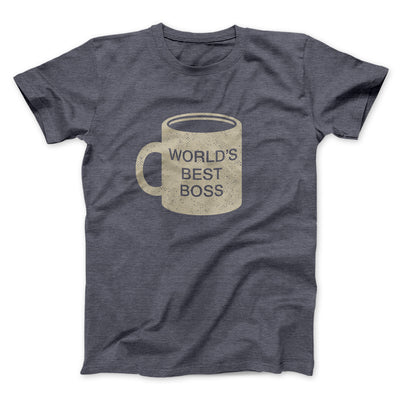 World's Best Boss Men/Unisex T-Shirt Dark Grey Heather | Funny Shirt from Famous In Real Life