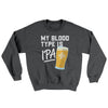 My Blood Type Is IPA Ugly Sweater Dark Heather | Funny Shirt from Famous In Real Life