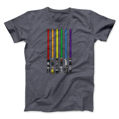 Lightsaber Color Rainbow Funny Movie Men/Unisex T-Shirt Dark Grey Heather | Funny Shirt from Famous In Real Life