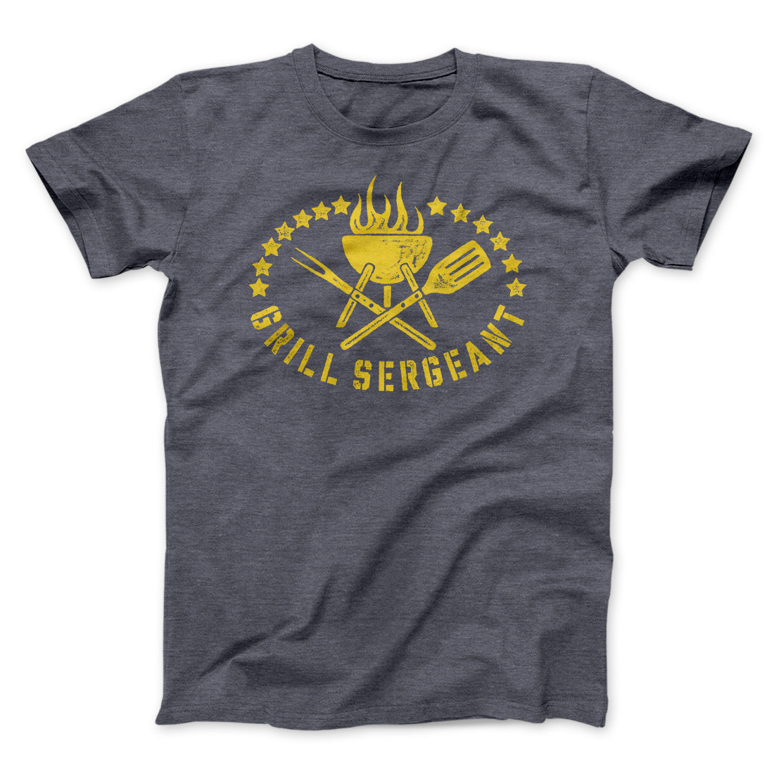 Grill Sergeant Men/Unisex T-Shirt Dark Grey Heather | Funny Shirt from Famous In Real Life