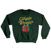 Gangsta Wrapper Ugly Sweater Forest Green | Funny Shirt from Famous In Real Life
