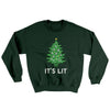 It's Lit Men/Unisex Ugly Sweater Forest Green | Funny Shirt from Famous In Real Life