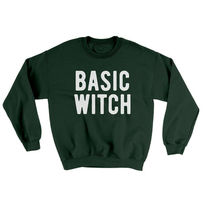 Basic Witch Ugly Sweater Forest Green | Funny Shirt from Famous In Real Life