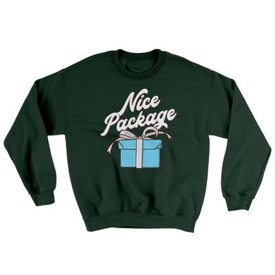 Nice Package Ugly Sweater Forest Green | Funny Shirt from Famous In Real Life