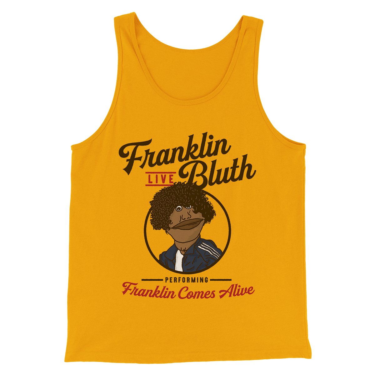 Franklin Bluth Men/Unisex Tank Top Gold | Funny Shirt from Famous In Real Life