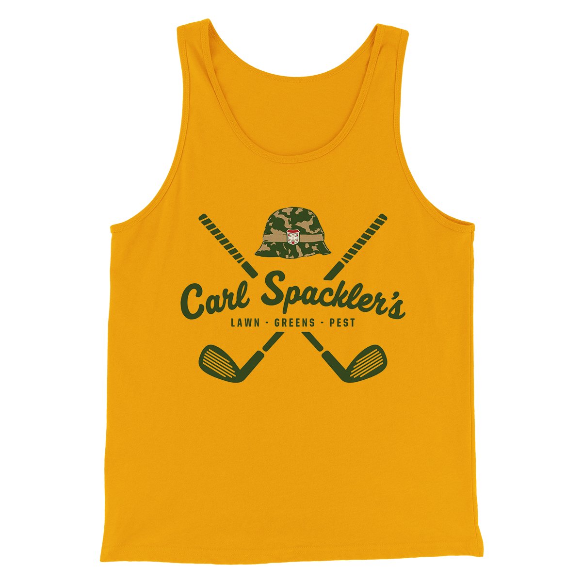 Carl Spackler's Groundskeeping Funny Movie Men/Unisex Tank Top Gold | Funny Shirt from Famous In Real Life