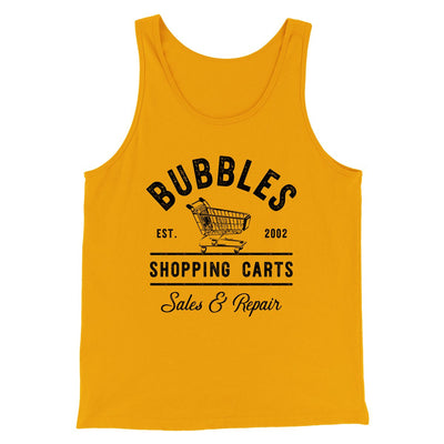 Bubbles Shopping Carts Men/Unisex Tank Top Gold | Funny Shirt from Famous In Real Life