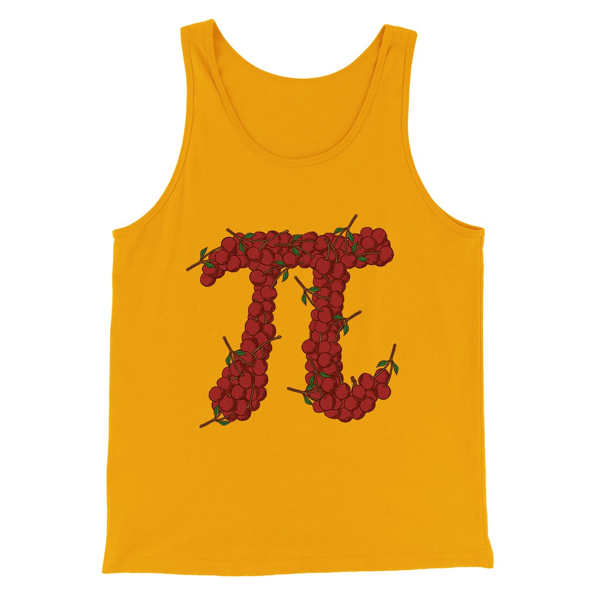 Cherry Pi Men/Unisex Tank Top Gold | Funny Shirt from Famous In Real Life
