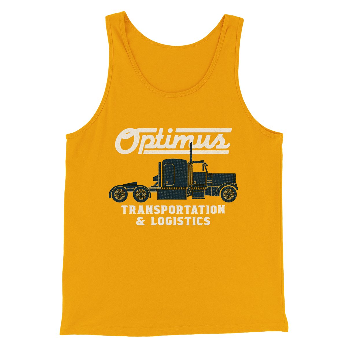 Optimus Transportation Funny Movie Men/Unisex Tank Top Gold | Funny Shirt from Famous In Real Life
