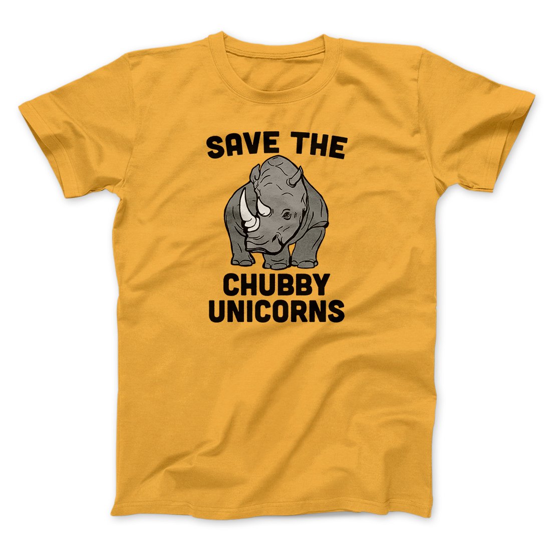 Save The Chubby Unicorns Funny Men/Unisex T-Shirt Gold | Funny Shirt from Famous In Real Life