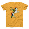 Leprechaun Unicorn Jockey Men/Unisex T-Shirt Gold | Funny Shirt from Famous In Real Life