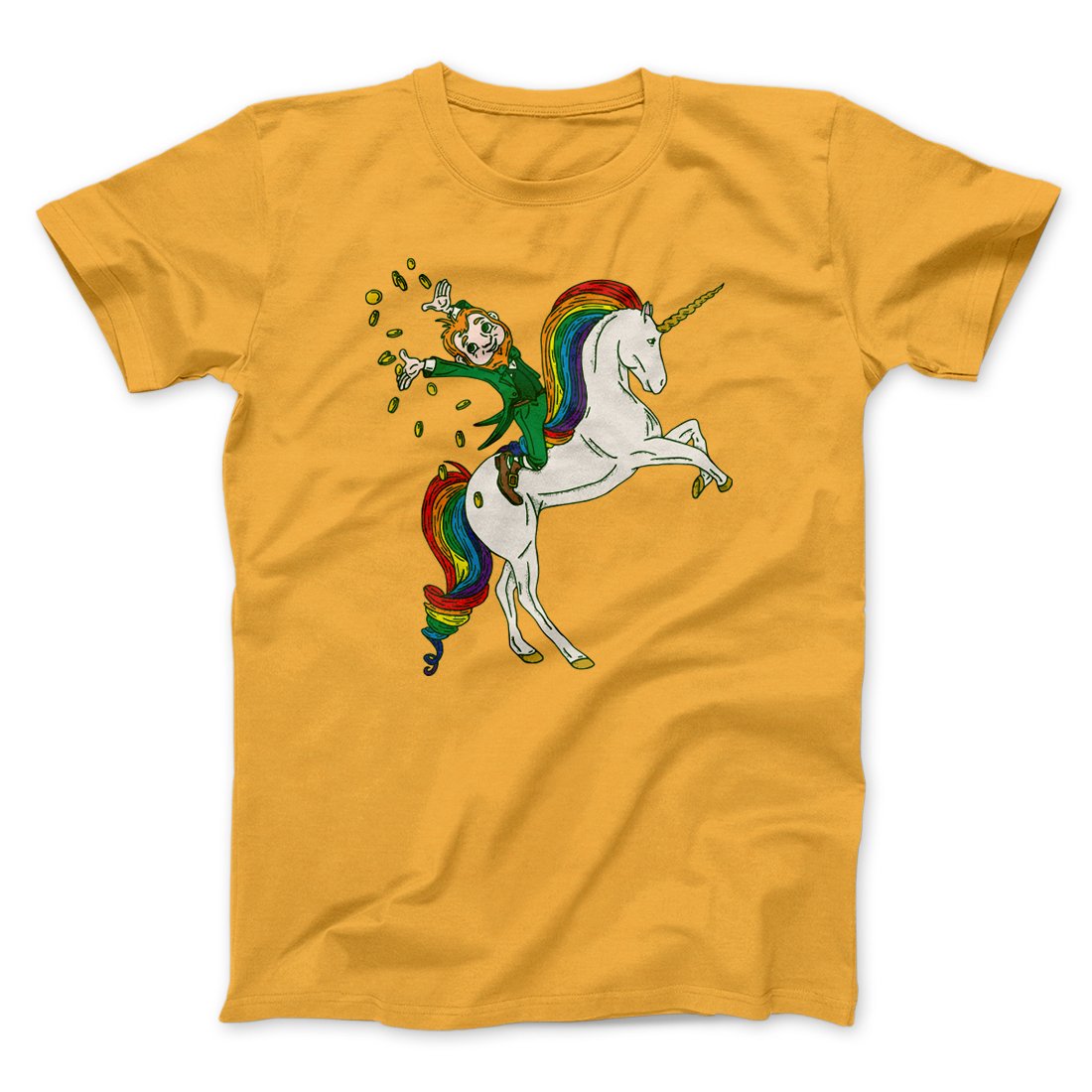 Leprechaun Unicorn Jockey Men/Unisex T-Shirt | Funny Shirt from Famous In Real Life
