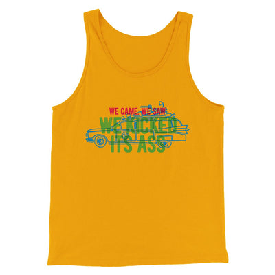 We Came, We Saw, We Kicked Its Ass Funny Movie Men/Unisex Tank Top Gold | Funny Shirt from Famous In Real Life