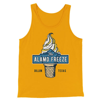 The Alamo Freeze Men/Unisex Tank Top Gold | Funny Shirt from Famous In Real Life