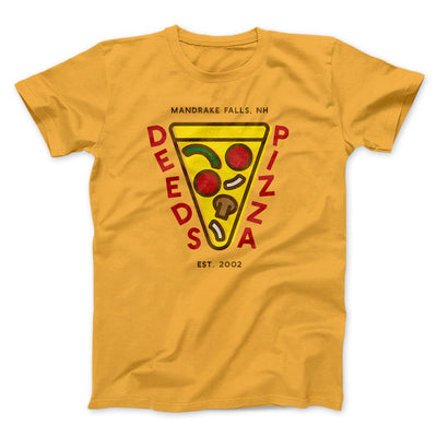 Deeds Pizza Funny Movie Men/Unisex T-Shirt Gold | Funny Shirt from Famous In Real Life