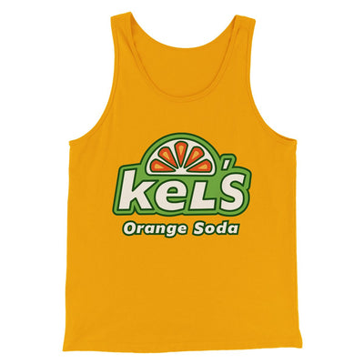 Kel's Orange Soda Men/Unisex Tank Top Gold | Funny Shirt from Famous In Real Life