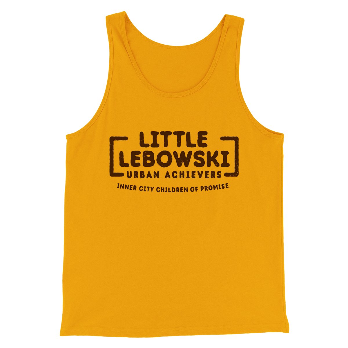 Little Lebowski Urban Achievers Funny Movie Men/Unisex Tank Top Gold | Funny Shirt from Famous In Real Life