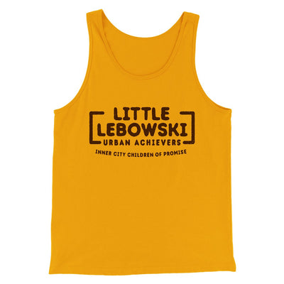 Little Lebowski Urban Achievers Funny Movie Men/Unisex Tank Top Gold | Funny Shirt from Famous In Real Life