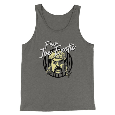 Free Joe Exotic Funny Movie Men/Unisex Tank Top Grey TriBlend | Funny Shirt from Famous In Real Life