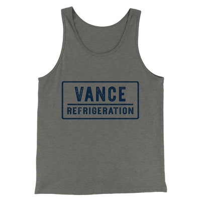 Vance Refrigeration Men/Unisex Tank Top Grey TriBlend | Funny Shirt from Famous In Real Life