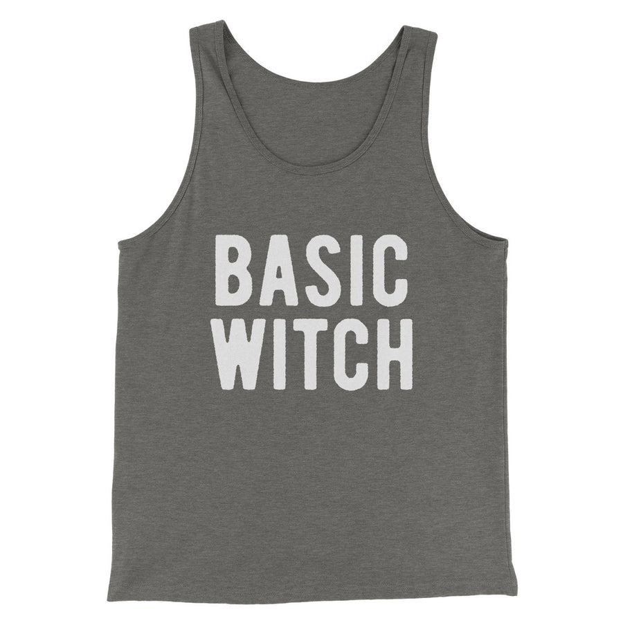 Basic Witch Men/Unisex Tank Top Grey TriBlend | Funny Shirt from Famous In Real Life
