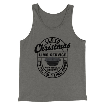 Lloyd Christmas Limo Service Funny Movie Men/Unisex Tank Top Grey TriBlend | Funny Shirt from Famous In Real Life