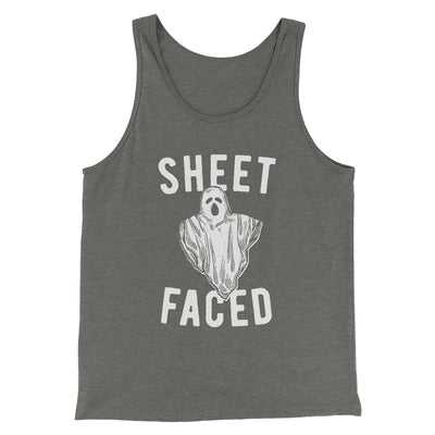 Sheet Faced Men/Unisex Tank Top Grey TriBlend | Funny Shirt from Famous In Real Life