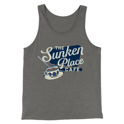 The Sunken Place Cafe Funny Movie Men/Unisex Tank Top Grey TriBlend | Funny Shirt from Famous In Real Life