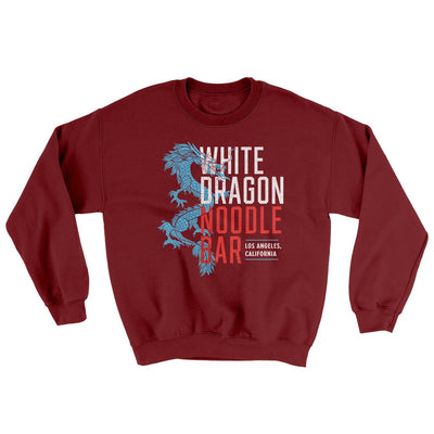 White Dragon Noodle Bar Ugly Sweater Garnet | Funny Shirt from Famous In Real Life