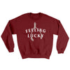 Feeling Lucky Ugly Sweater Garnet | Funny Shirt from Famous In Real Life