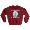 I'm Surrounded By Snowflakes Ugly Sweater Garnet | Funny Shirt from Famous In Real Life