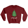 It's Lit Men/Unisex Ugly Sweater Garnet | Funny Shirt from Famous In Real Life