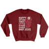 Happy Birthday Baby Jesus Funny Movie Men/Unisex Ugly Sweater Garnet | Funny Shirt from Famous In Real Life