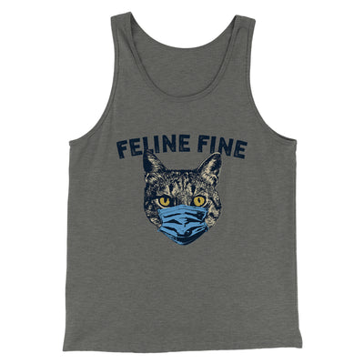 Feline Fine Men/Unisex Tank Top Athletic Heather | Funny Shirt from Famous In Real Life