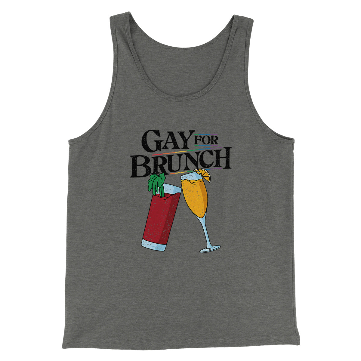 Gay For Brunch Men/Unisex Tank Athletic Heather | Funny Shirt from Famous In Real Life