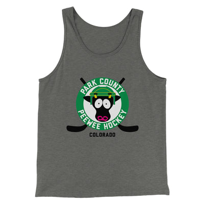 Park County Peewee Hockey Men/Unisex Tank Top Deep Heather/Black | Funny Shirt from Famous In Real Life
