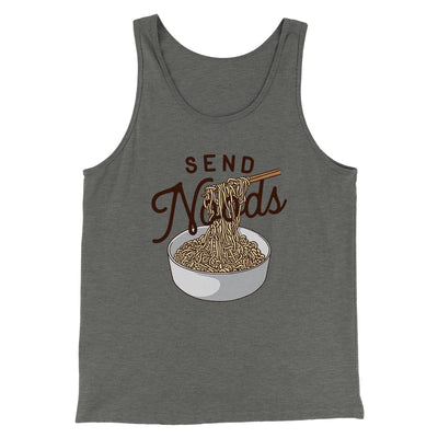 Send Noods Men/Unisex Tank Top Athletic Heather | Funny Shirt from Famous In Real Life