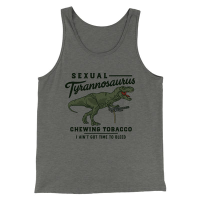 Sexual Tyrannosaurus Chewing Tobacco Funny Movie Men/Unisex Tank Top Athletic Heather | Funny Shirt from Famous In Real Life