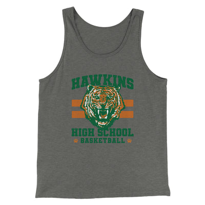Hawkins Tigers Basketball Men/Unisex Tank Top Athletic Heather | Funny Shirt from Famous In Real Life