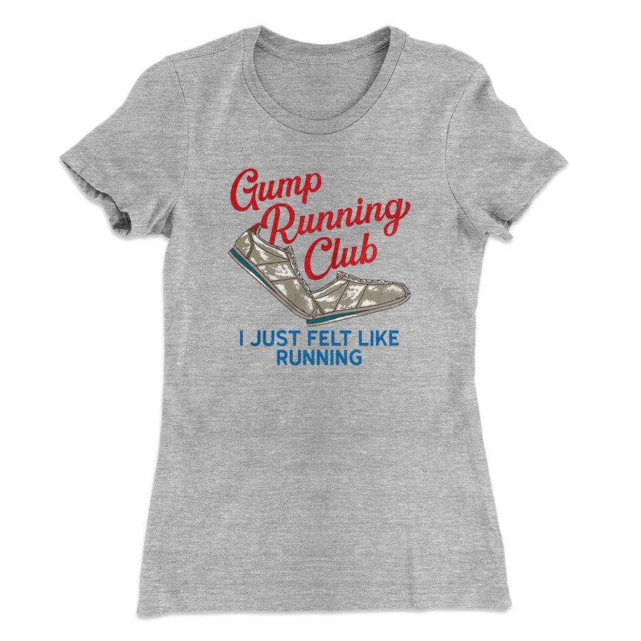 Gump Running Club Women's T-Shirt Heather Grey | Funny Shirt from Famous In Real Life