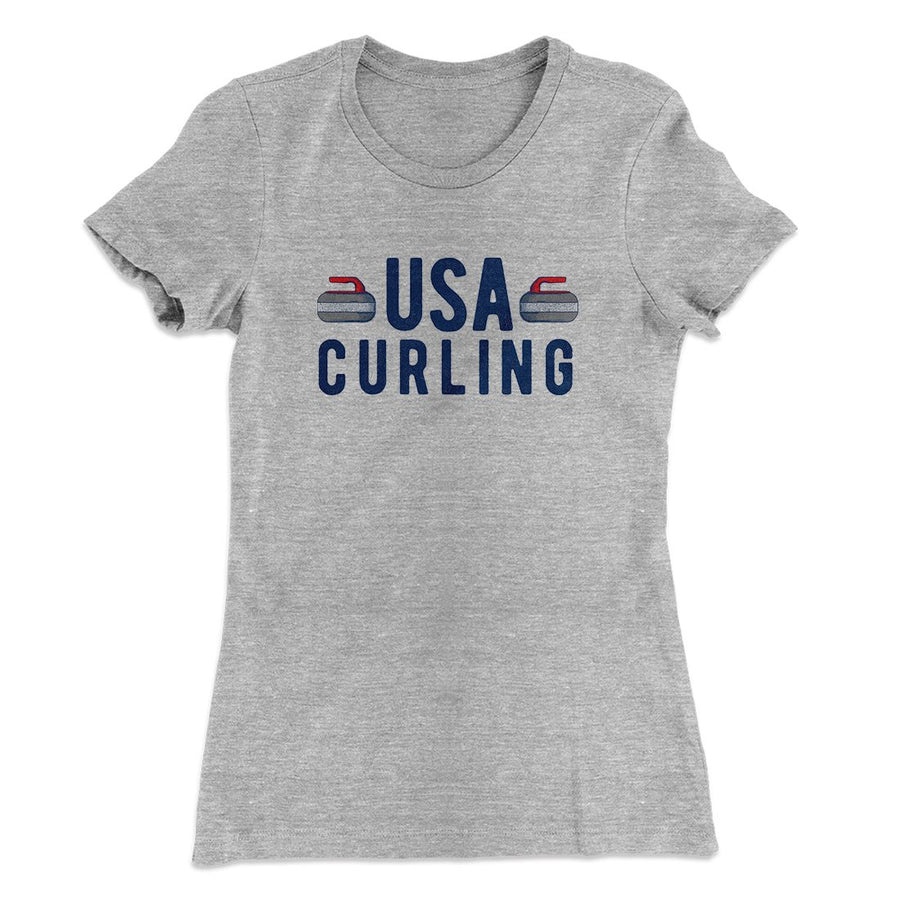 USA Curling Women's T-Shirt | Funny Shirt from Famous In Real Life