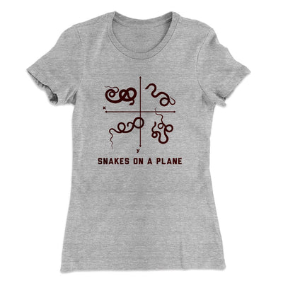 Snakes on a Plane Women's T-Shirt Heather Gray | Funny Shirt from Famous In Real Life