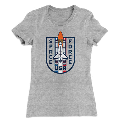 Space Force USA Women's T-Shirt Heather Grey | Funny Shirt from Famous In Real Life