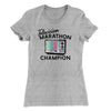 Television Marathon Champion Funny Women's T-Shirt Heather Grey | Funny Shirt from Famous In Real Life