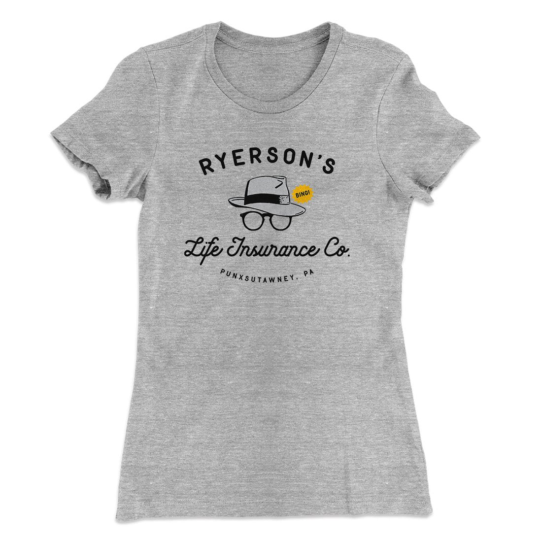 Ryerson's Life Insurance Women's T-Shirt Heather Gray | Funny Shirt from Famous In Real Life