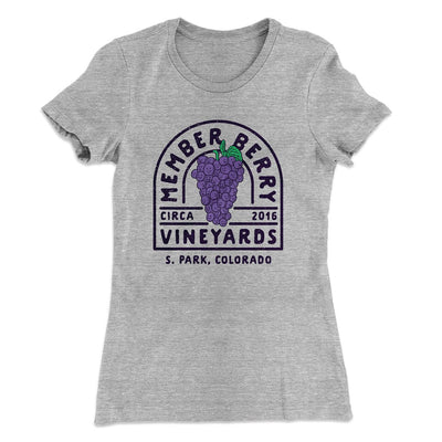 Member Berry Vineyards Women's T-Shirt Heather Gray | Funny Shirt from Famous In Real Life